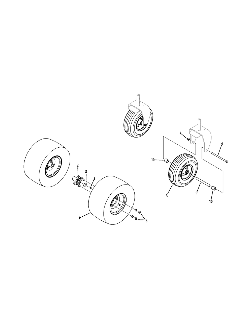 Wheels Diagram and Parts List for Z-FORCES46 (17AF5BHH-17AF5BHH010)(2011) Cub Cadet Lawn Tractor